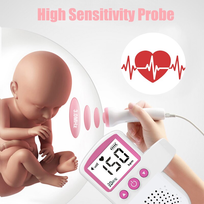 Babyfoon Foetale Doppler Echografie Foetus Doppler Detector Huishoudelijke Draagbare Sonar Doppler Voor Zwangere 3.0Mhz Geen Straling