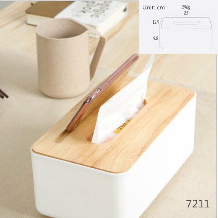4 Styles Home Kitchen Living Room Toilet Wooden Plastic Tissue Box Solid Wood Napkin Holder Case Simple Stylish: SMT304-7211