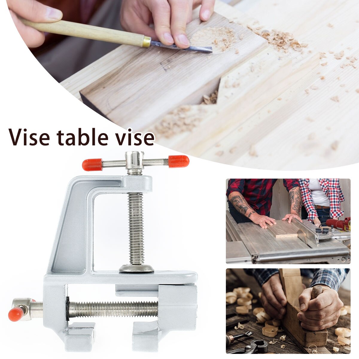 Universal Table Vise Adjustable Mini Bench Clamp Home Clamp-On Vise DIY Clamps Repair Tool Work Bench Vise for Woodworking