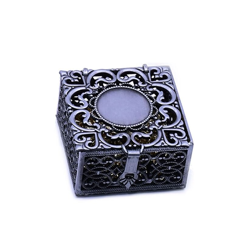Rozenkrans Kralen Box Ketting Metalen Christian Katholieke Religieuze Sieraden Case Organizer: Royal Blue