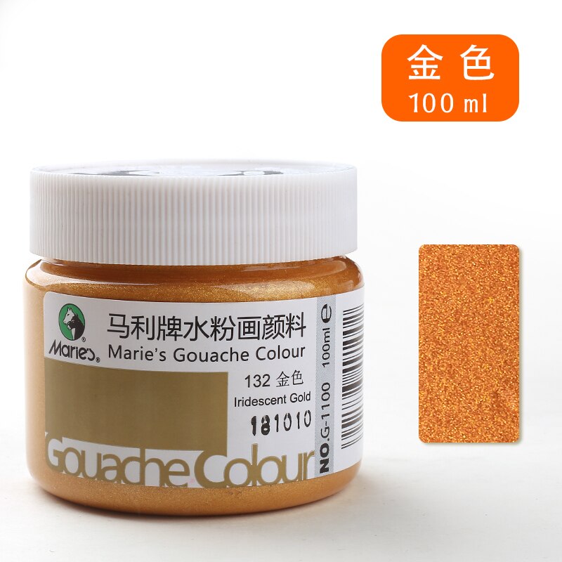 100ml Acrylic Water-Based Color Inks for Textiles Screen Printing Stencil Clothes/Cardboard/Fabric/Paper Pigment DIY Paints Tool: Gold