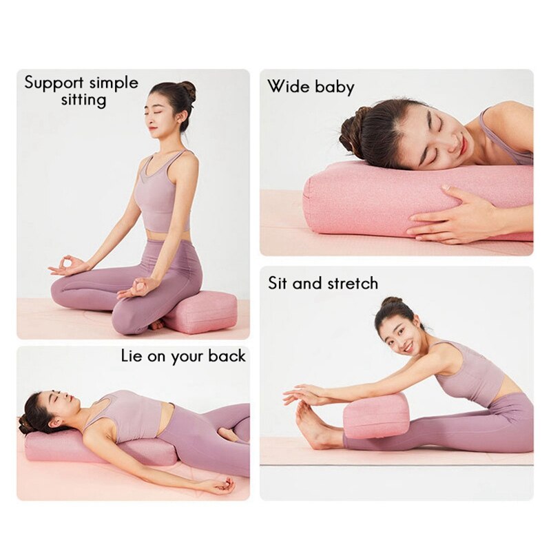 2x yogakissen, weich, waschbar, polyester, rechteckig, tragbar, yoga-bolter, schlafkissen, yoga-fitnesszubehör, lila