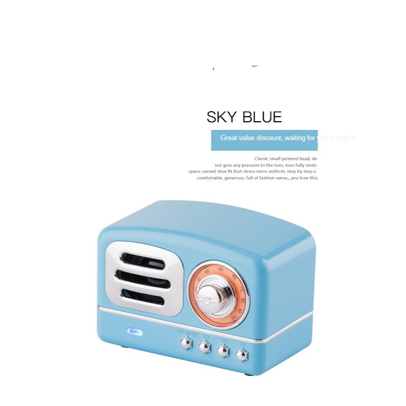 Retro Bluetooth Speaker Radio Portable Mini Wood Grain Subwoofer Plug In Card Mobile Phone Mini Audio