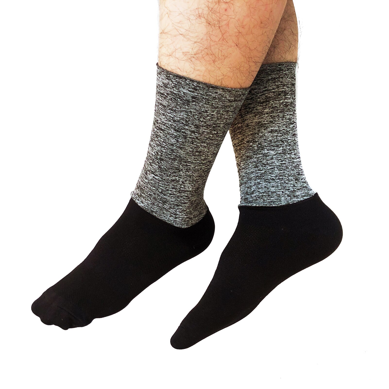 Fietsen Sokken Siliconen Anti Slip Dikke Warme Splitsen Enkel Sport Sokken Voor Outdoor Running Wandelen Basketbal: Grey 