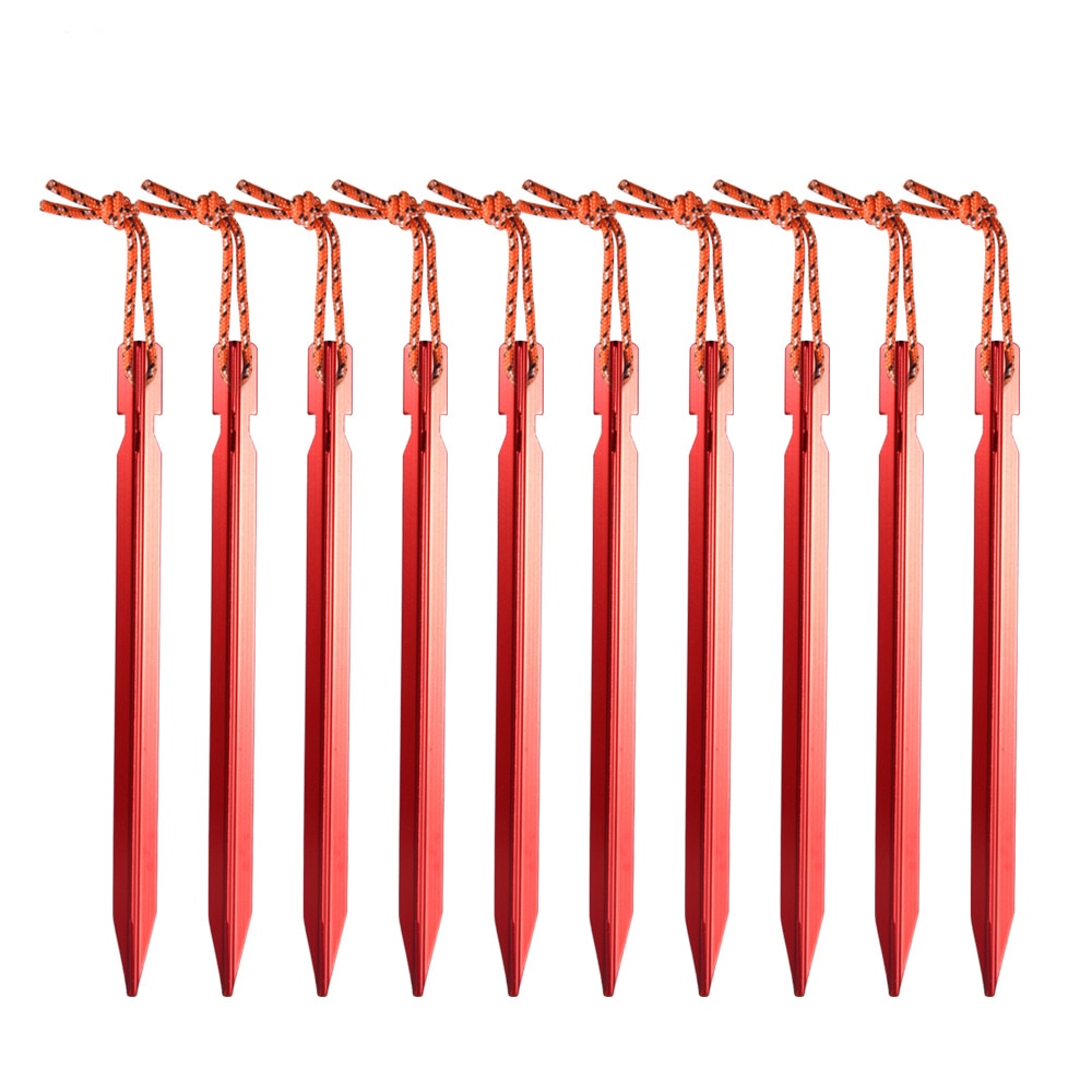 10 Pz/lotto 18 centimetri In Lega di Alluminio Cortile Baldacchino Tenda Picchetti Da Giardino Chiodo A Terra Resistente Con Cavo Riflettente Amaca Da Campeggio