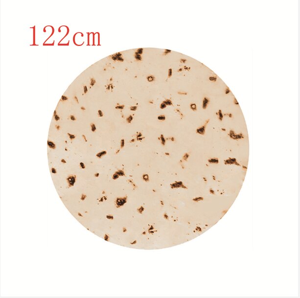 Superzachte ronde burrito deken, fleece deken met tortilla textuur: Bruin 122cm