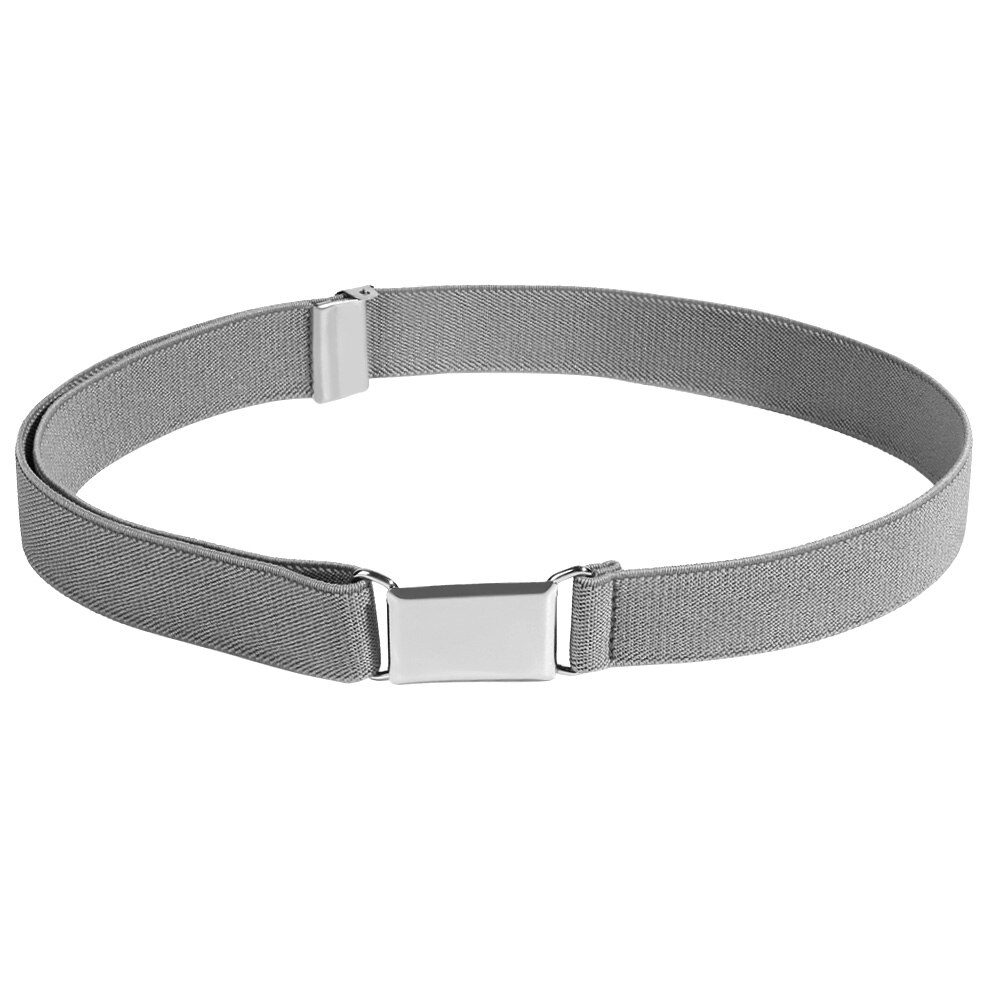 Kids Elastische Riemen Meisje Verstelbare Elastische Canvas Tailleband Stretch Riem Met Gesp: grey