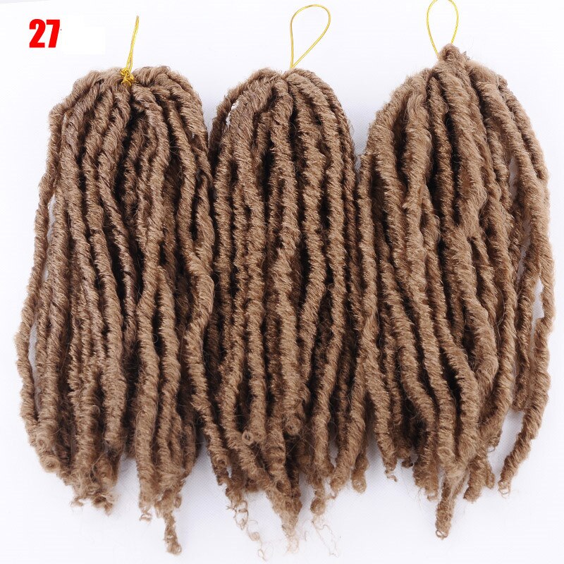 Nu Locs capelli intrecciati all'uncinetto ricci Ombre dea morbida Faux Locs estensione sintetica capelli africani per le donne: 27  12inch