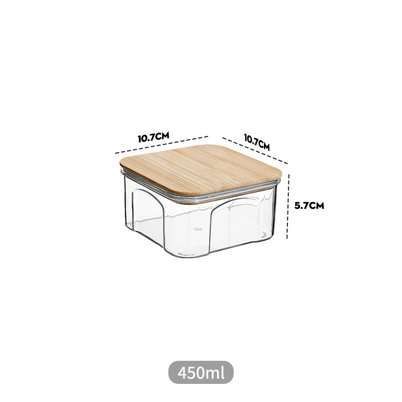 PET Plastic Food Sealed Storage Box with Bamboo Lid Coffee Beans Pasta Kitchen Storage Containers Household Kitchen Organizers: Light Grey