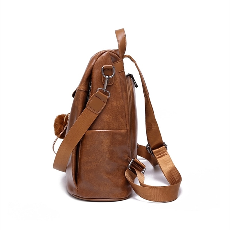 Frauen Rucksack Vintage Öl Wachs PU Leder Bagpack Neue Wasserdichte Anti-diebstahl Damen Freizeit Reise Zurück pack