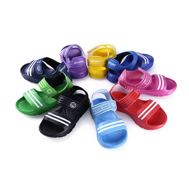 PUDOCOC 1 par Casual niños sandalias bebé niño cerrado dedos del pie verano playa Sandalias Zapatos planos bebé PVC