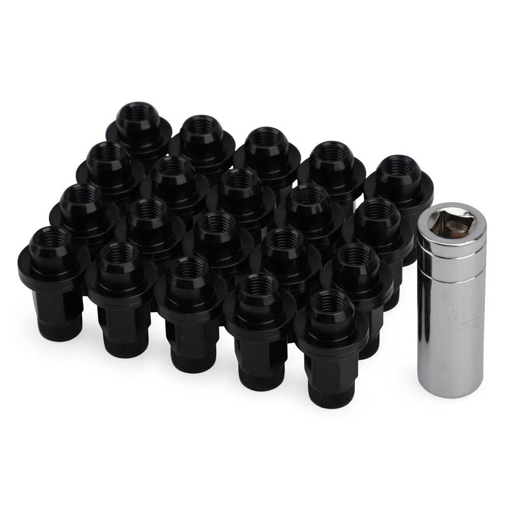20pcs Wheel Lug Nut M12x1.5 Thread with Washer Seat 7075-T6 Aluminum Car Bolt