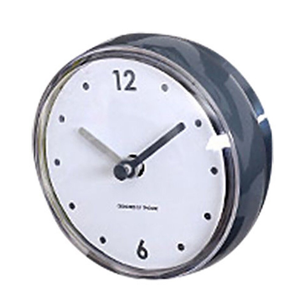 Wall Clock Waterproof Easy To Use Bathroom Suction Cup PVC Solid Home Decor Lightweight Easy Install Mirror Durable Kitchen: Grey