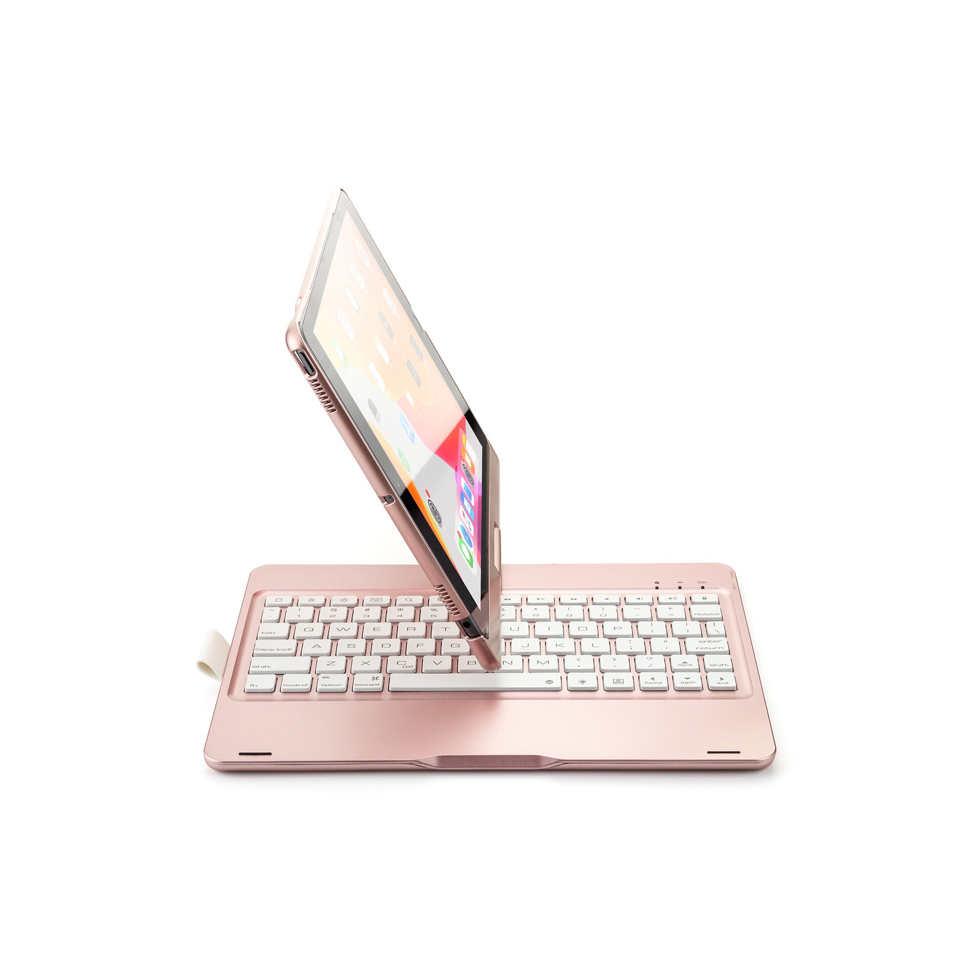 Draadloze Bluetooth Toetsenbord Cover Voor Ipad Air12 Pro9.7 &#39;&#39 Ipad9.7&#39;&#39; Ultra Dunne Licht-Emitting 360 Draaien Ultra Dunne toetsenbord: Rose Gold