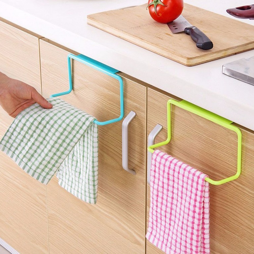 1PCS Handdoekenrek Kastdeur Terug Handdoek Houder Handdoek Opknoping Houder multifunctionele Badkamer Keukenkast Kast Hanger rack