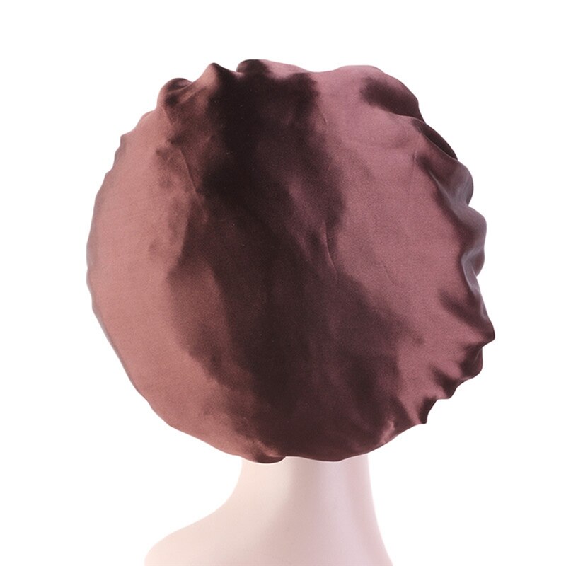 Pañuelo para la cabeza de satén para mujer, gorro para dormir, gorro envolvente para el pelo, diadema, banda ancha, gorros casuales elásticos, sombrero de Color sólido