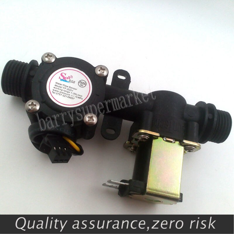 Water flow meter sensor indicator counter with Solenoid Valve automatic billing system for Water heaters water dispenser G1/2