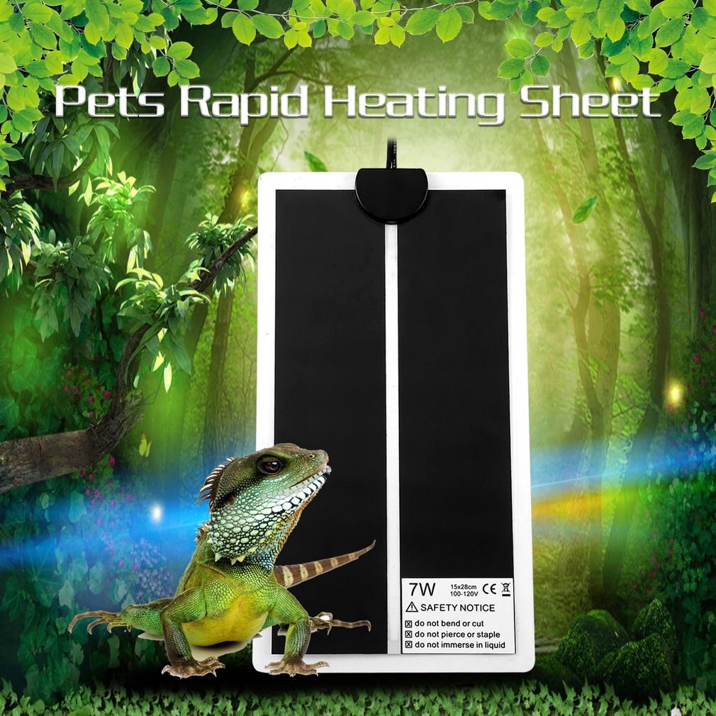 110V 7W Huisdieren Rapid Verwarming Vel Reptile Crawler Waterdichte Temperatuur Verwarming Pad Warmer Mat Met Temperatuurregelaar