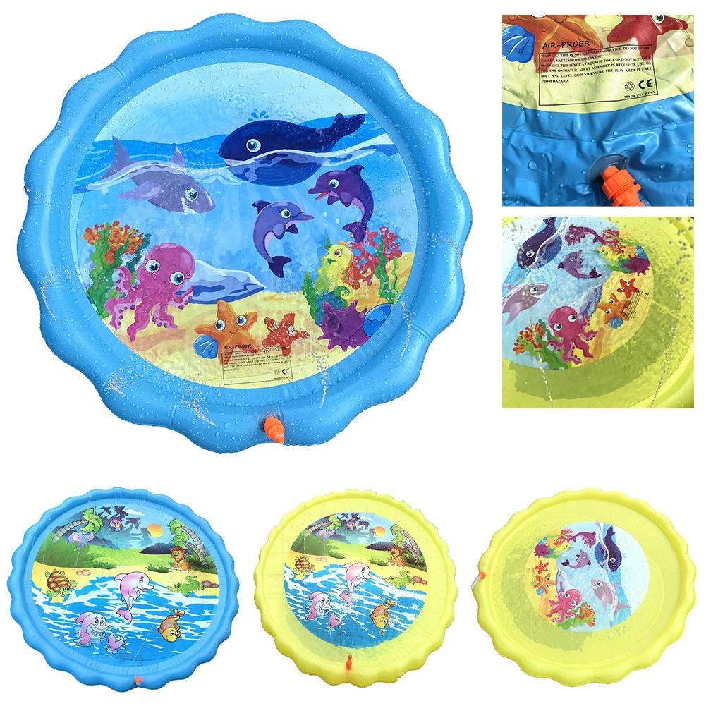 100 Cm Outdoor Gazon Strand Zee Dier Opblaasbare Waternevel Kids Sprinkler Spelen Pad Mat Water Games Strand Mat Kussen speelgoed