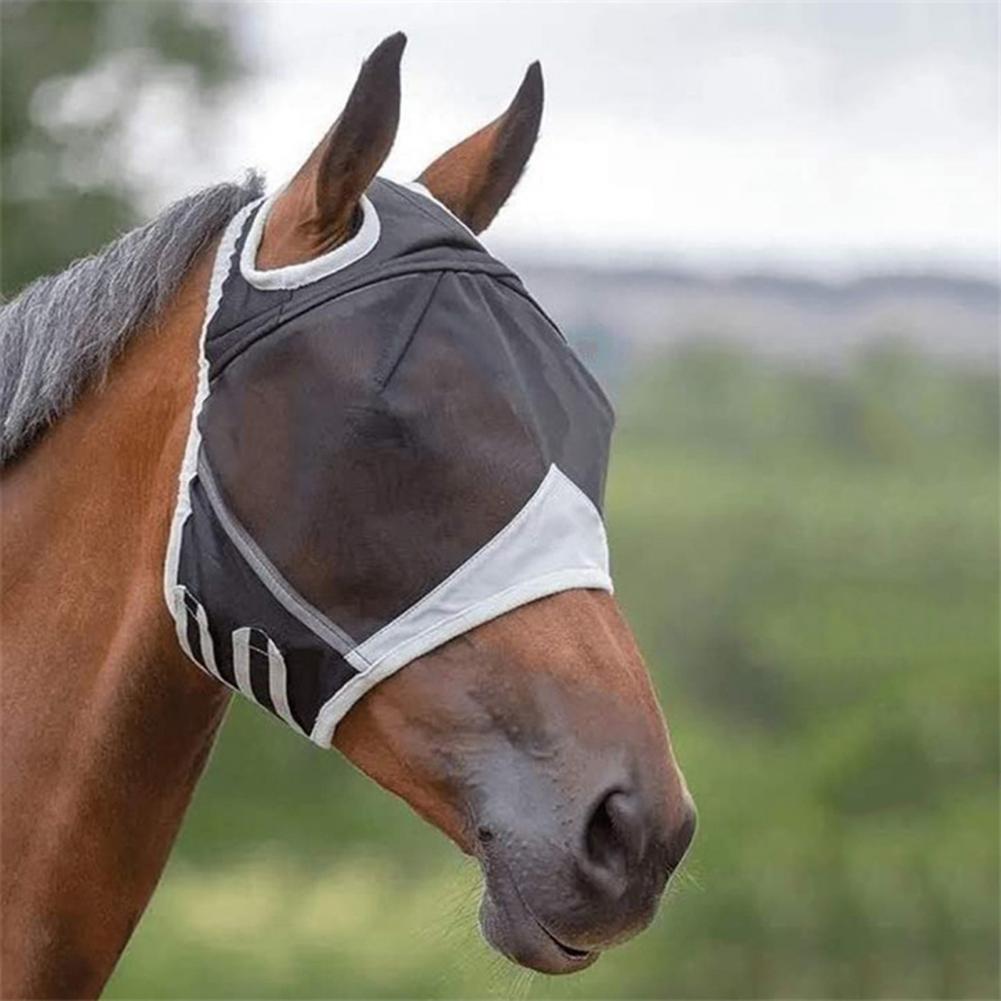 Fly Face Cover Breathable Horse Cover Anti-mosquito Horse Fly Cover Stretchy Comfortable Horse Animal Face Cover for Livestock