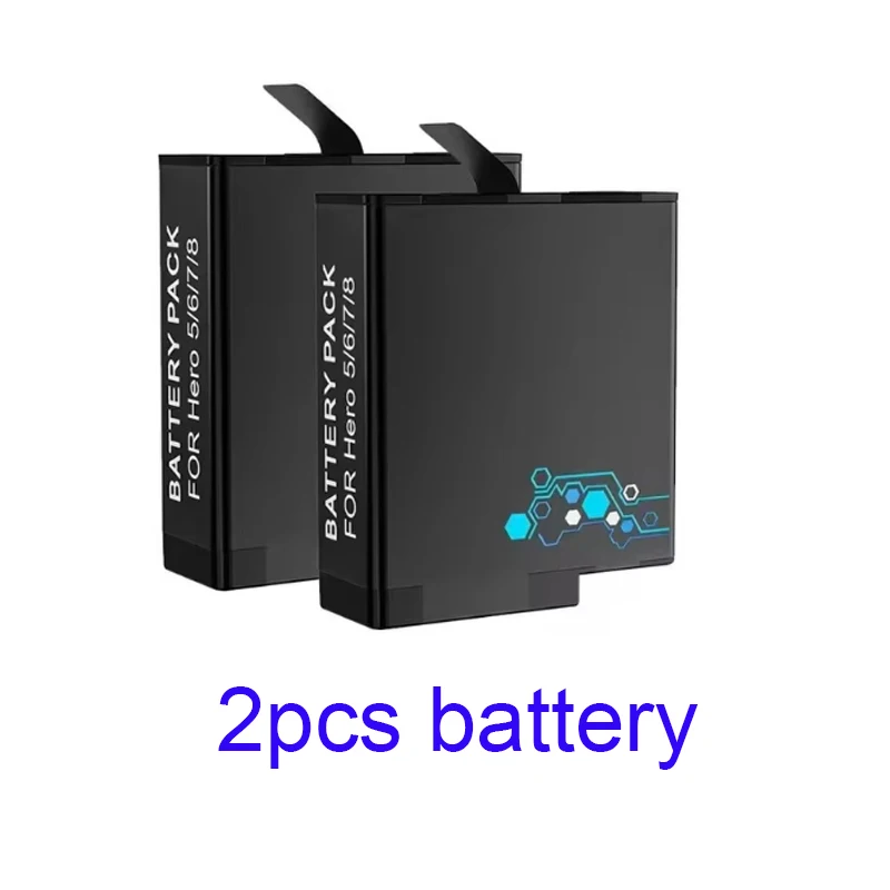 100% 1800 mah egnet for gopro hero 8/7/6/5 sportskamerabatteri + trekanals digital gopro-lader: Lilla