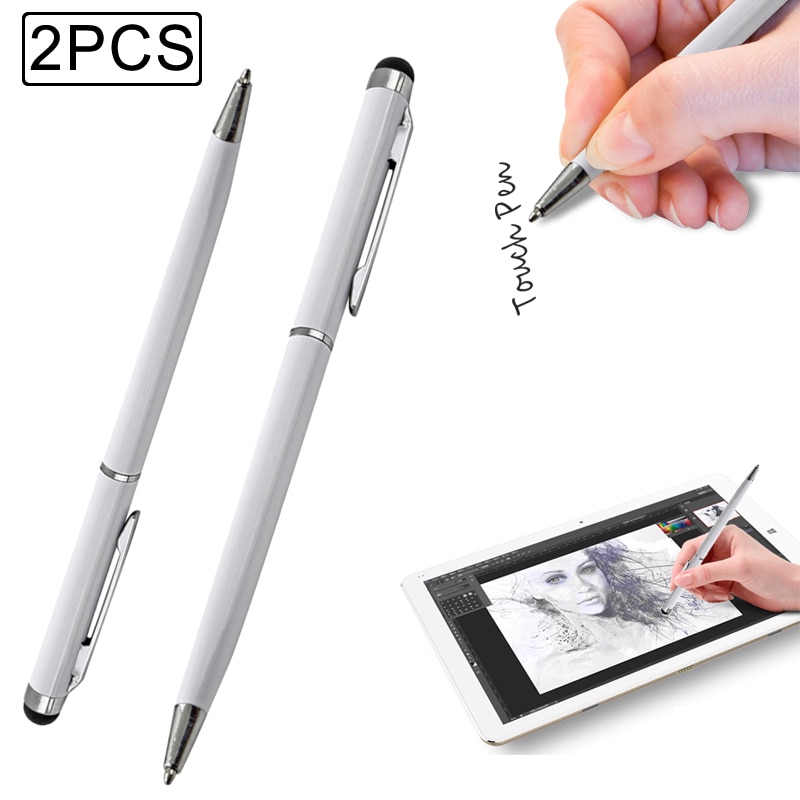 2 stks Tablet Stylus Pen voor iPhone X Universele 2 in 1 Capaciteit Touch Screen Pen voor Samsung S9 met balpen Voor Xiao mi mi