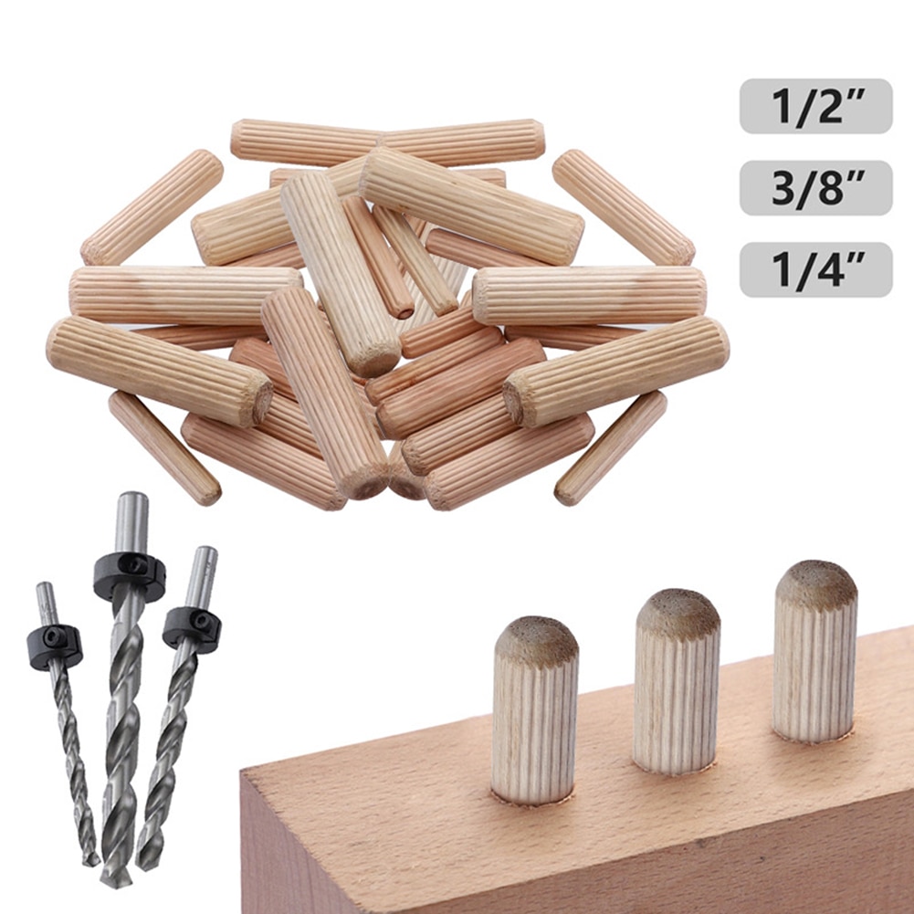 100pcs Wooden Dowel Cabinet Drawer Pins Needle Bolt Dowel Pins Round Raft Cork Twill Wood Pin Nails Wedge Wooden Shaft Connector