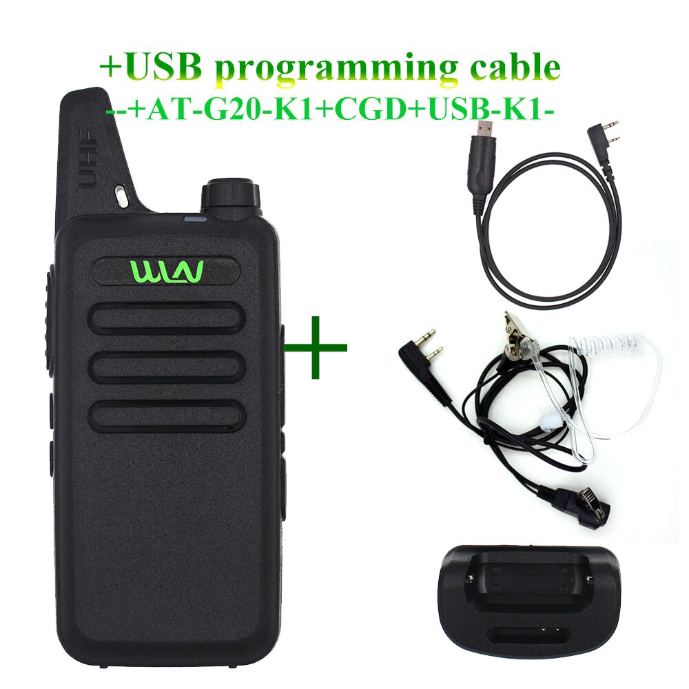 Mini Walkie Talkie WLN KD-C1UHF 400-470 MHz 5W With 16 Channels Two Way Radio: Black-ALL