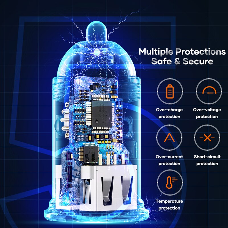 ROCK-cargador USB Dual para coche, adaptador compacto de carga rápida de 24W, 4.8A, para iPhone 12, 11 Pro Max, Xiaomi Redmi