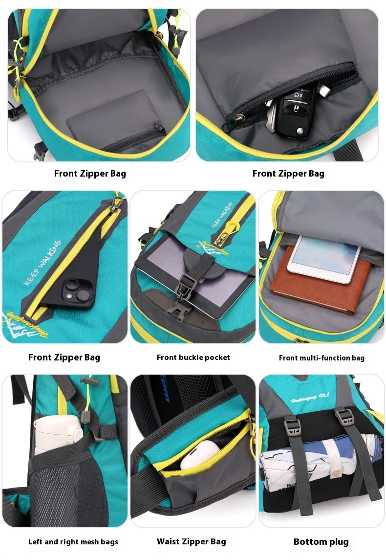 40L Lightweight Outdoor Backpack Waterproof Travel Mountaineering Bag Trekking Climbing Back Bags For Men Women Hiking Supplies