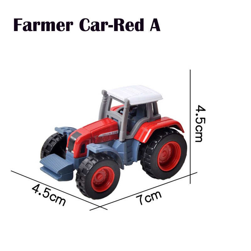 16 Stijlen Mini Techniek Legering Auto Tractor Diecasts Voertuig Speelgoed Dump Truck Model Klassieke Speelgoed Auto 'S Voor Kinderen Jongen Kids: Red Farmer Car A