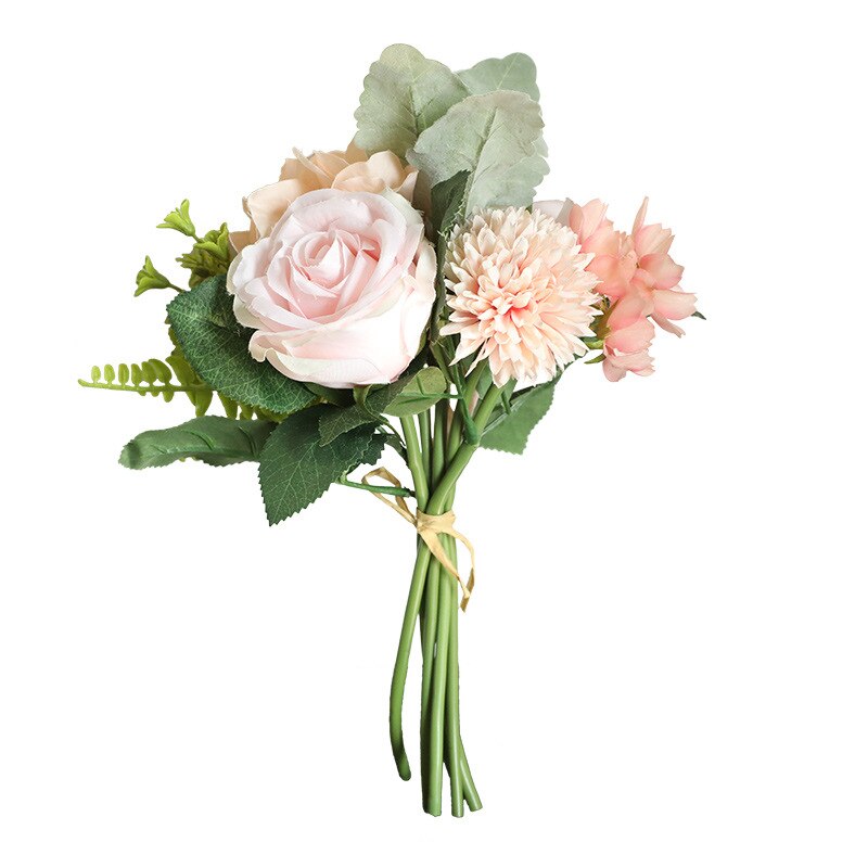 Kyunovia kunstige rosa blomster brudepikebukett gjør-det-selv bryllupsblomster silkehortensia bryllup dekorativ brudebukett  by32