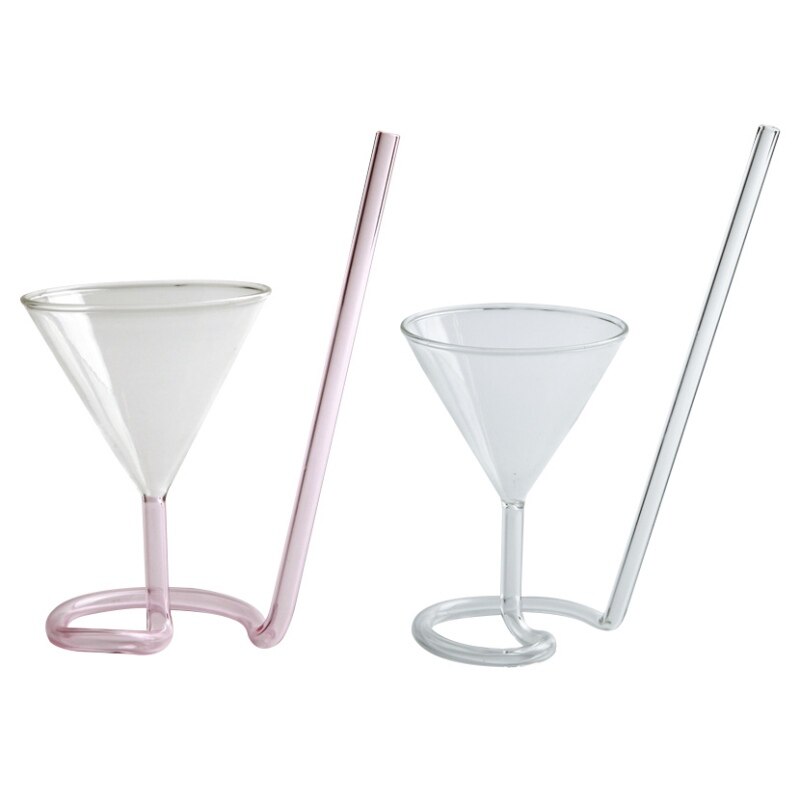 Copas de cóctel de vino en espiral, copas de champán de pajita larga, Copas de copa para de boda, KTV Bar, vasos de zumo