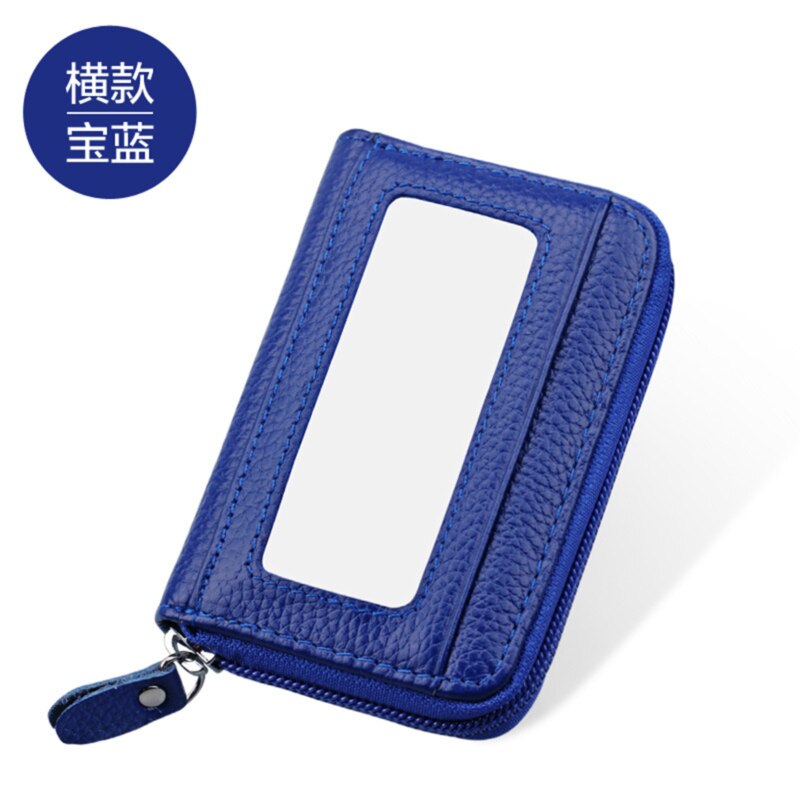 LKEEP-Mini cartera Vintage Unisex para hombre y mujer, monedero, tarjetas, portadores de identificación, PU sólido, billetera de cuero,: Royal Blue 2