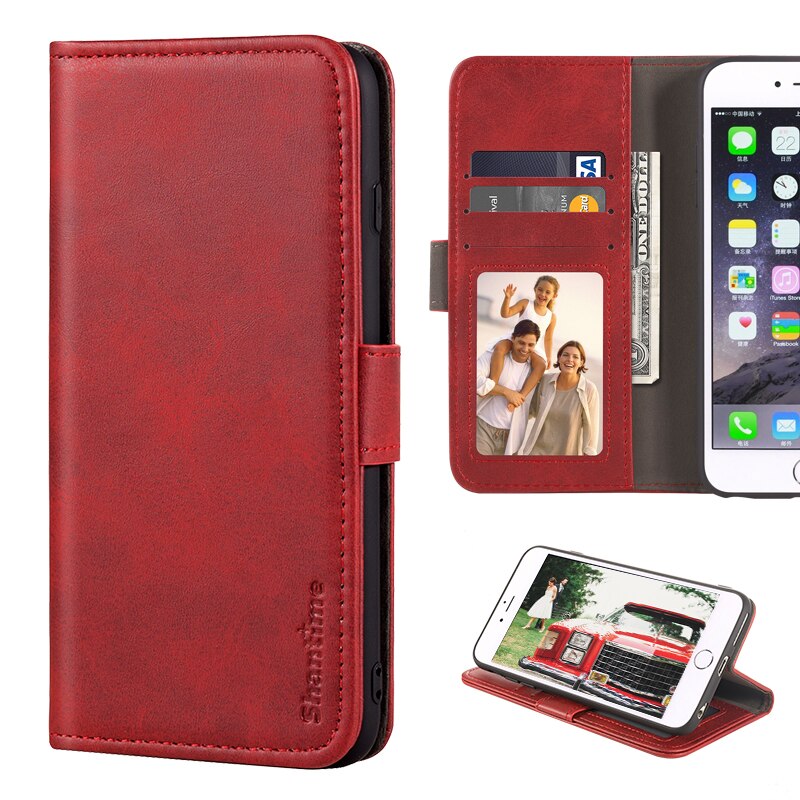 Funda con tapa para Huawei P8 Max, funda de negocios de cuero de lujo con imán, billetera, funda para teléfono Huawei P8 Max: Red