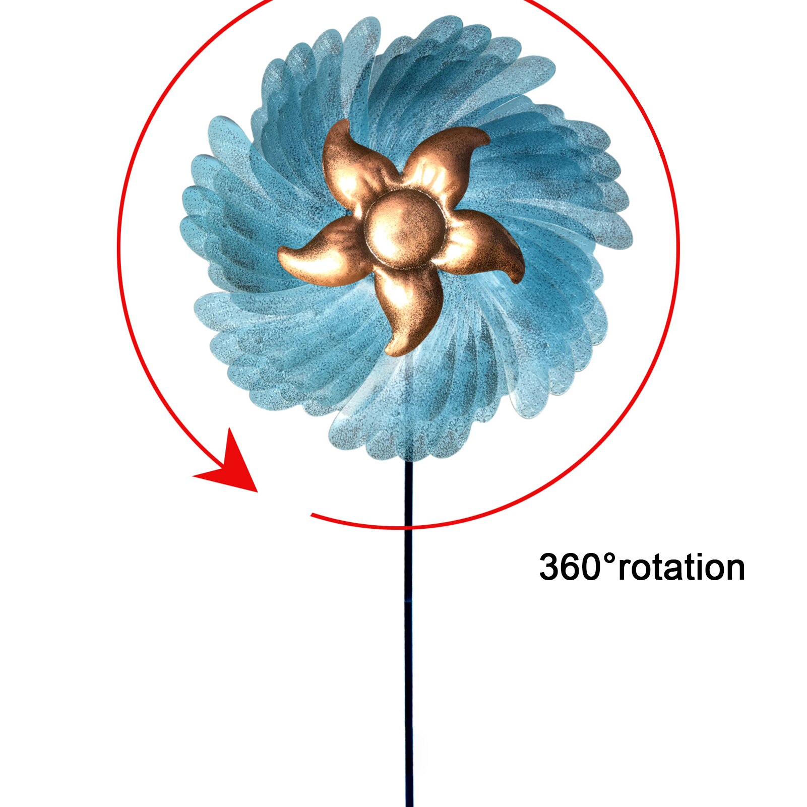 Wind Spinner Large Vertical Windmill Metal Sculptures Stake Construction for Garden Patio Yard Decor LBE LBE