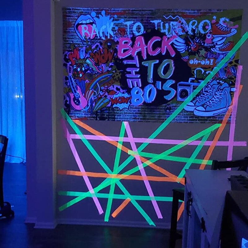 4 Rolls Fluorescent Crepe Paper Garland Streamer Luminous Neon Party Supplies Black Light Birthday Party Decor Kids