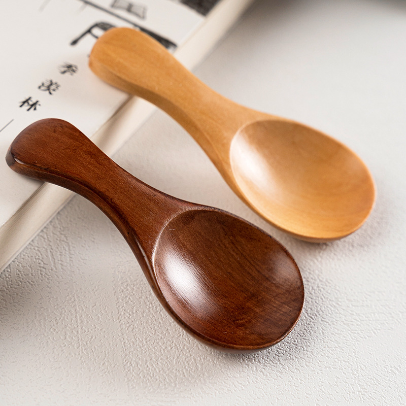 Mini cucharas de madera para cocina, cuchara para condimentos de especias, café, té, azúcar, cucharaditas, mango corto, vajilla para el hogar, 8/1 Uds.