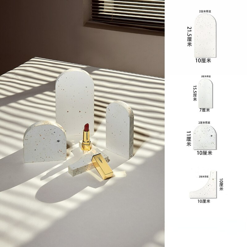 Cubo geométrico de terrazo para fotografía, accesorios de decoración de fotografía, producto de exhibición de fotos, accesorios de fotografía: Style 13