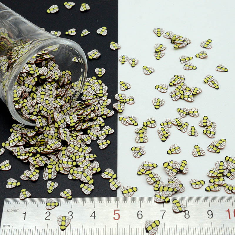 100g/ parti polymer lerbier bi honning bikube drysser dejlige konfetti til håndværksfremstilling, diy konfetti: 5mm 100g bi