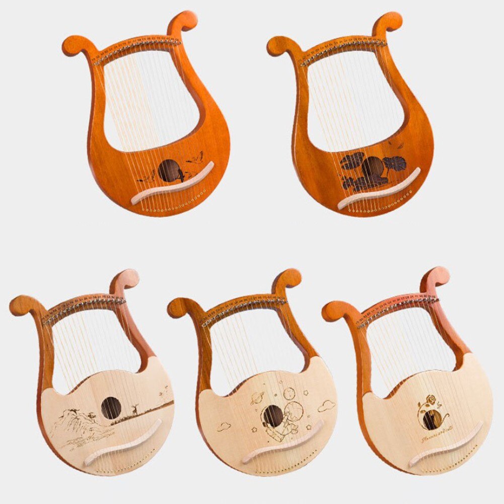 19 strunowy lira harfa mahoniowy instrument muzyczny z zapasowymi strunami klucz robić strojenia dla miłośnicy muzyki moda dla początkujących