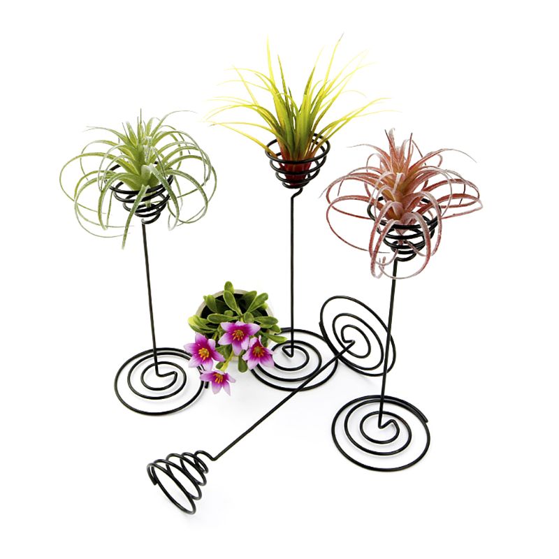 Sort jern luft ananas base plante blomsterpotte rack holder hjem altan haven dekor leverer landskab tilbehør