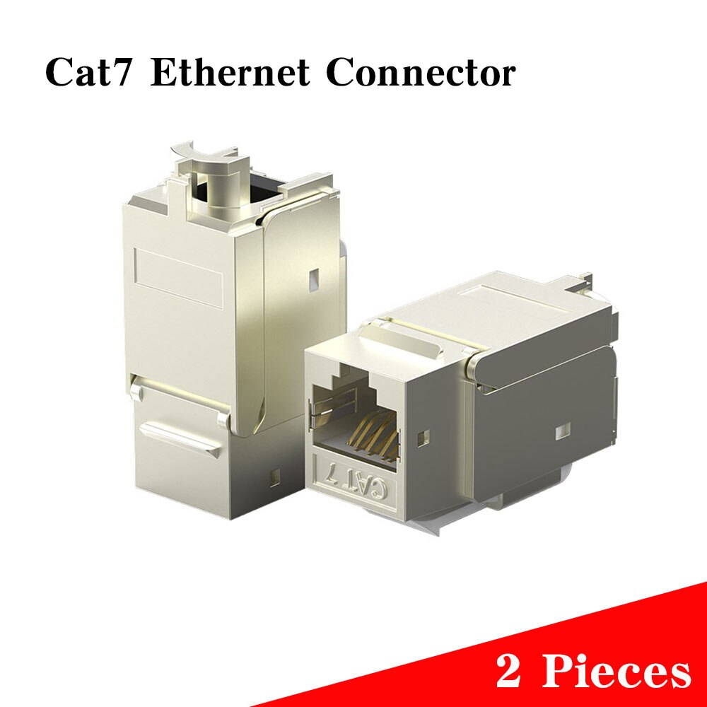 Connettore Cat7 RJ45 Vention Cat7/6/5e Ethernet femmina a femmina 8P8C adattatore di estensione prolunga di rete Patch per cavo Ethernet: Silver B04-H 2pcs