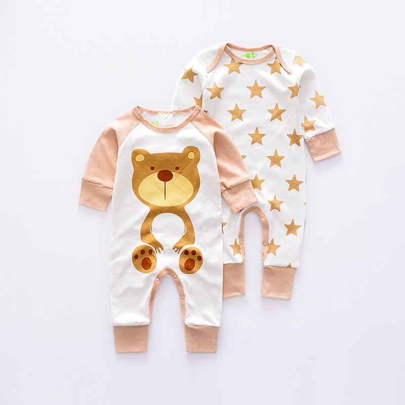 Langærmet baby bukser baby drenge jumpsuit nyfødt tegneserie dyre bukser spædbarn rompers baby piger jumpsuit 2 stk/sæt