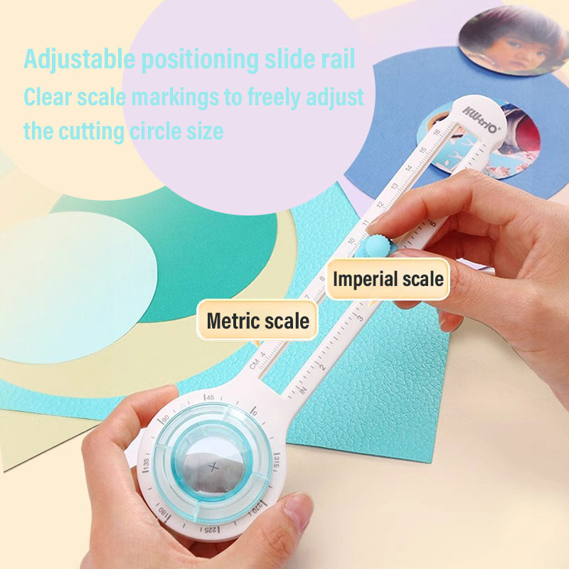 Actualizado 360 ° Cortador circular, cortador de papel circular, artefacto de corte de papel, mini manual, herramienta de corte de papel