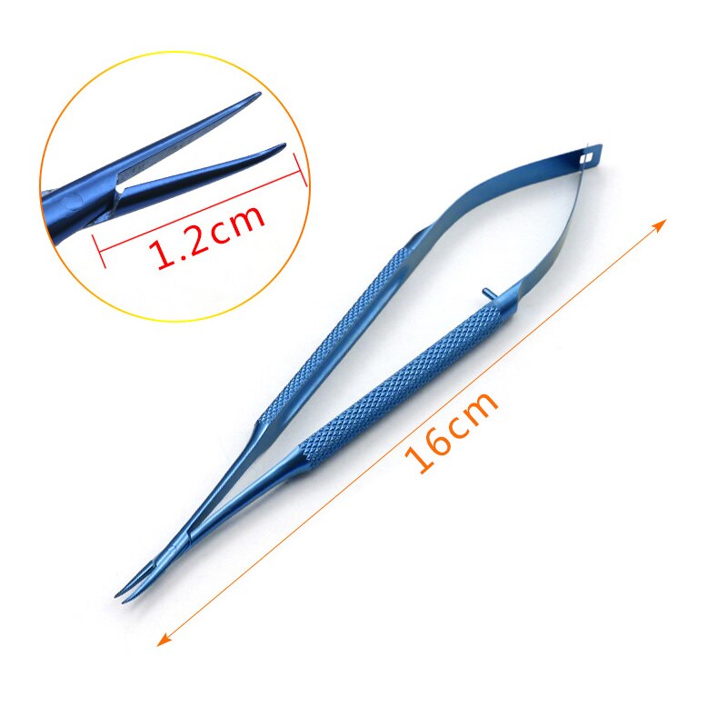 Micro schaar roestvrij staal titanium legering chirurgisch fijne instrumenten straight puntige tip 12 14 16 18 cm: M