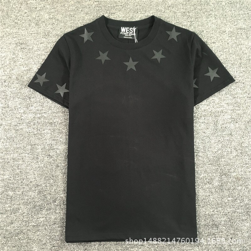 Classic Short Sleeve Tee Shirt Stars 3D Printed T Shirts Men O-neck Loose Summer T-shirt for Mens Casual Tshirt Homme B112: Black / L