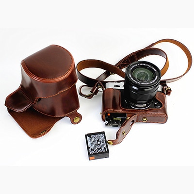 Nouvelle Version de luxe sac photo étui en cuir pour Fujifilm XT10 XT20 XT-20 XT30 XT-30 couvercle de Charge directe + fond de la batterie ouvert