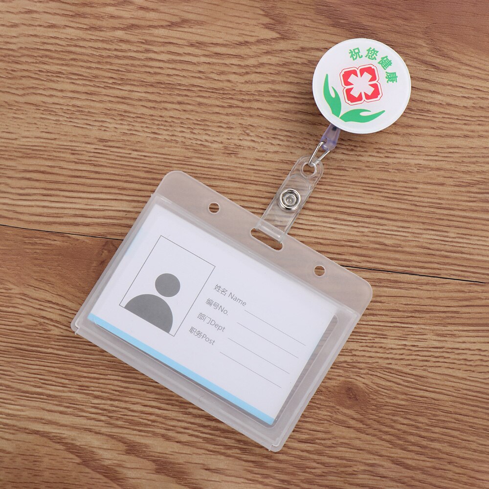 1Set Nette Cartoon Business Arbeit Karte Name Tags Krankenschwester Arzt ID Abzeichen Halter mit Versenkbare Reel Versenkbare Metall Clip