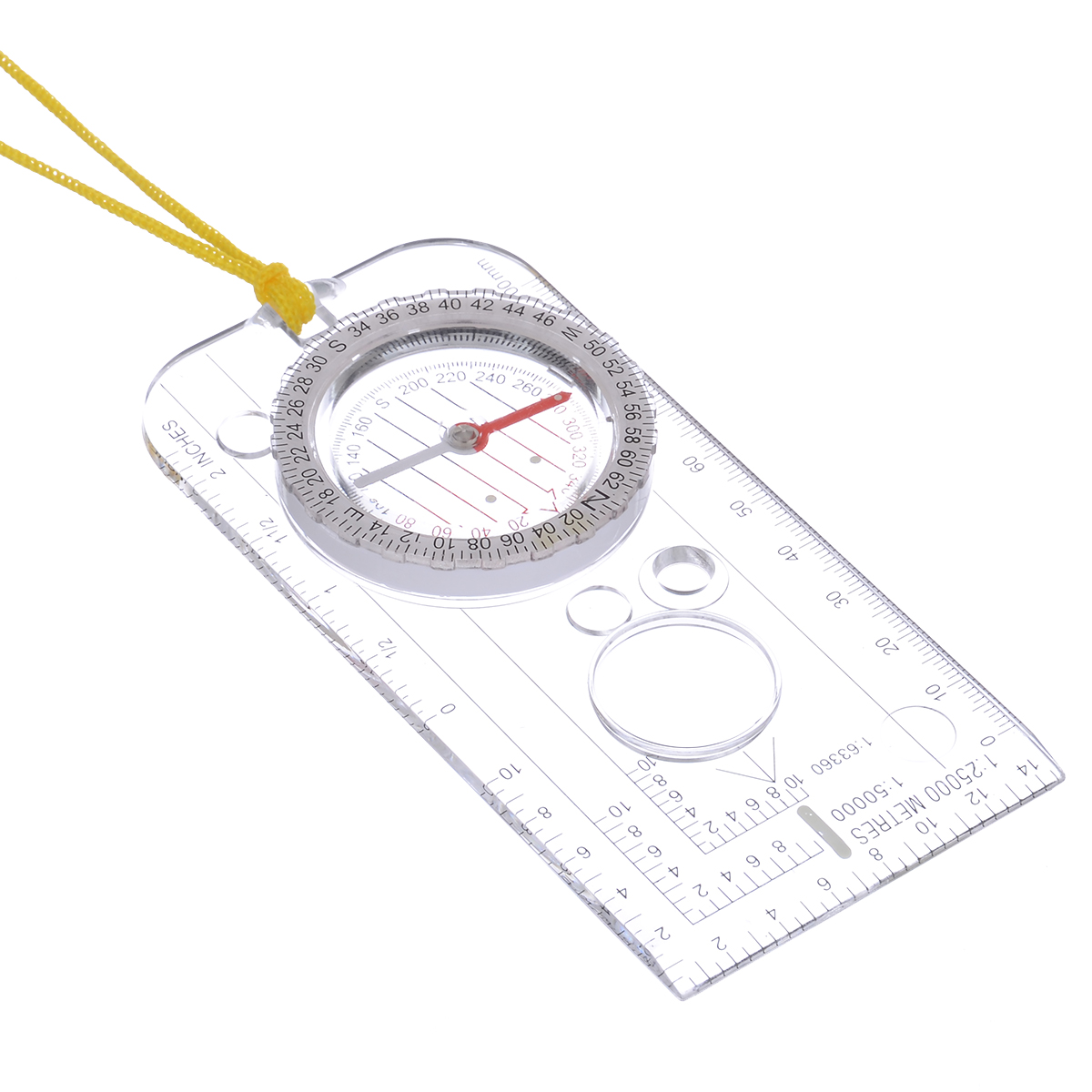 1pc Magnifying Orienteering Compass Map Scales Ruler Navigation Map Scouts Army Mini Compass Outdoor Hiking Camping